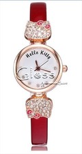 RELOJ HELLO KITTY FACE ROJO