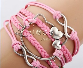 PULSERA  VINTAGE CUERO HELLO KITTY INFINITO