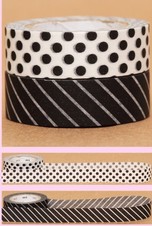 Washi Tape Mt Kamoi Kakoshi NEGRO  A RAYAS