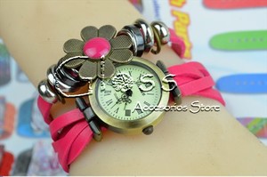 RELOJ -PULSERA -NEON FUCSIA