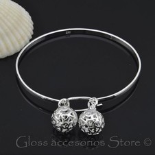BRAZALETE- PLATA 2 BOLITAS CON SEGURIDAD