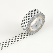 Washi Tape Mt Kamoi Kakoshi BLANCO CON PUNTOS NEGROS