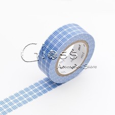 WASHI TAPE CUADROS- LINEAS CELESTE