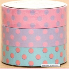 Washi Tape PRIME NAKAMURA ROSA CON PUNTOS LILA
