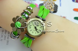 RELOJ -PULSERA -NEON VERDE