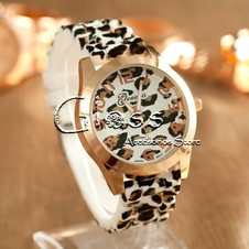 RELOJ ANIMAL PRINT LEOPARDO BLANCO